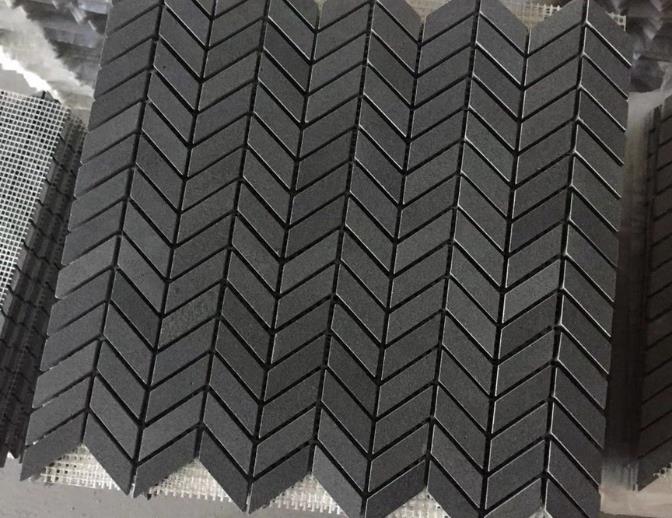 Black Basalt Herringbone Mosaic GFM-005